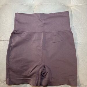 Women's High-Waisted Light Purple Workout Shorts